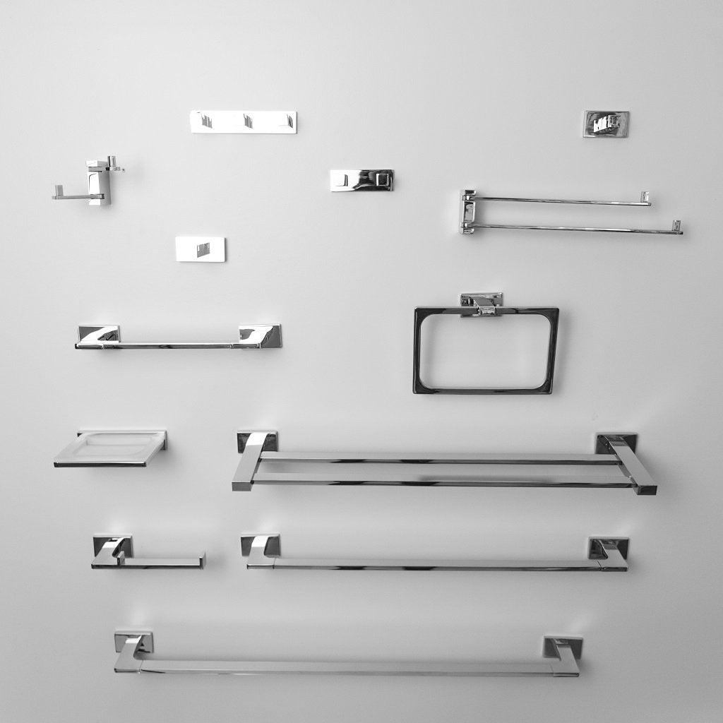 Luk 2 Single Towel Bar - Square Modern Wall Mount