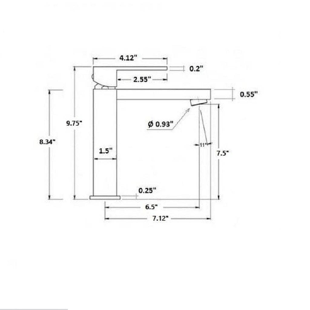 Devon Vessel Bathroom Faucet - Single Hole - 10" Brass/Brushed Nickel