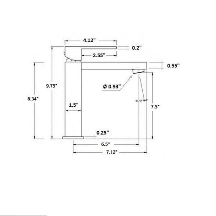 Devon Vessel Bathroom Faucet - Single Hole - 10" Brass/Brushed Nickel
