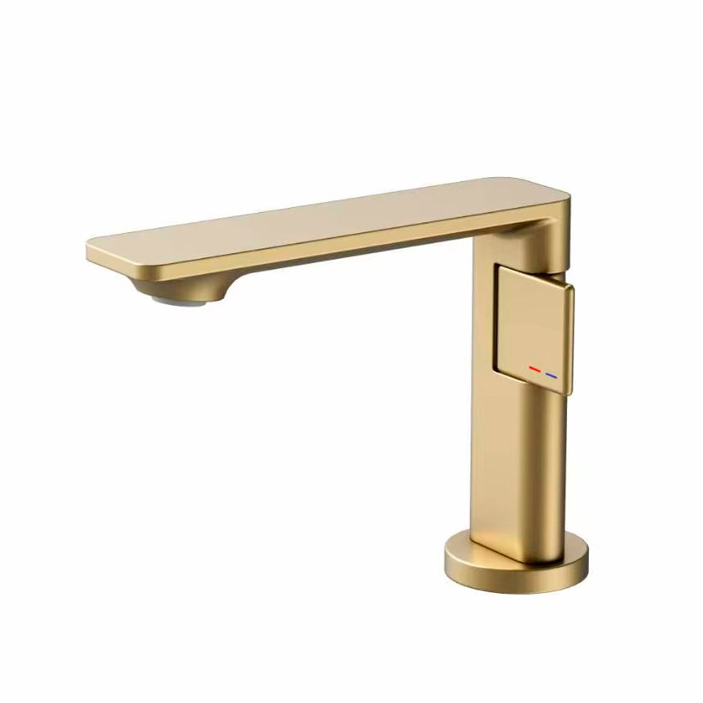 Metro Thin Bathroom Faucet - Single Hole - 5" Brass/Brushed Gold
