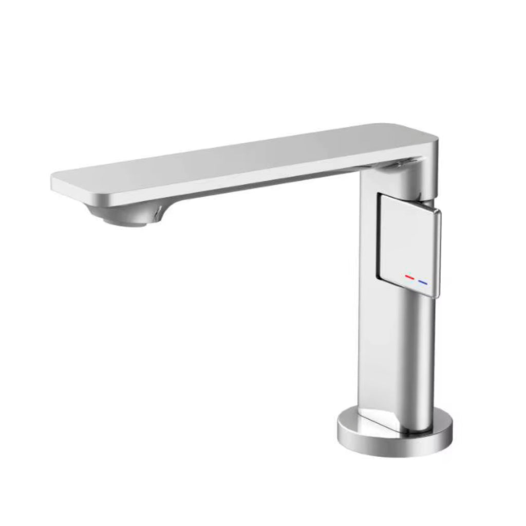 Metro Thin Bathroom Faucet - Single Hole - 5" Brass/Polished Chrome