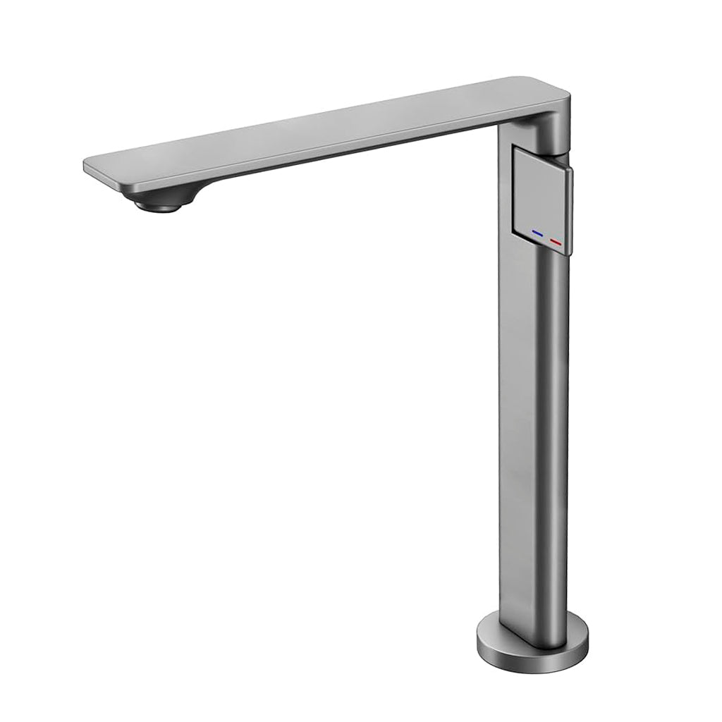 Metro Thin Vessel Sink Bathroom Faucet - Single Hole - 11" Brass/Graphite