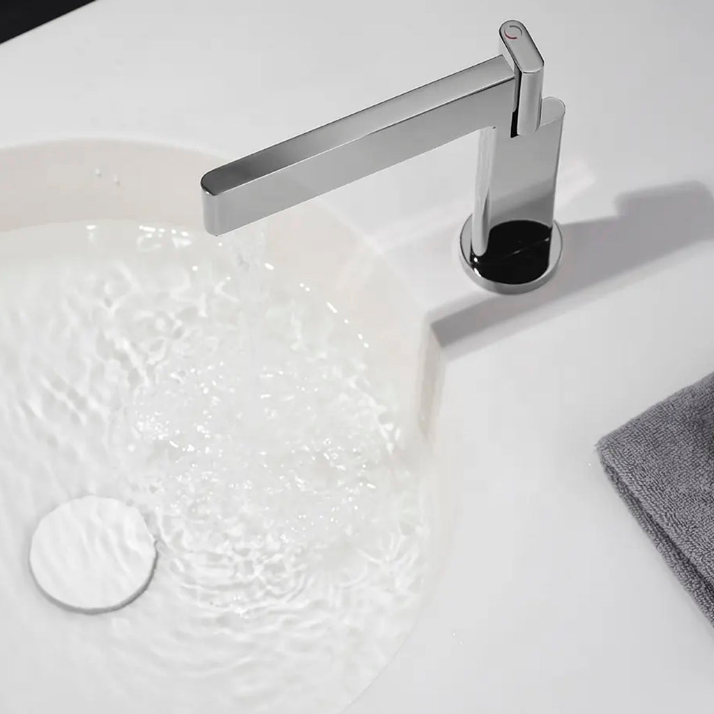 Devon Mare Bathroom Faucet - Single Hole - 6" Brass/Polished Chrome