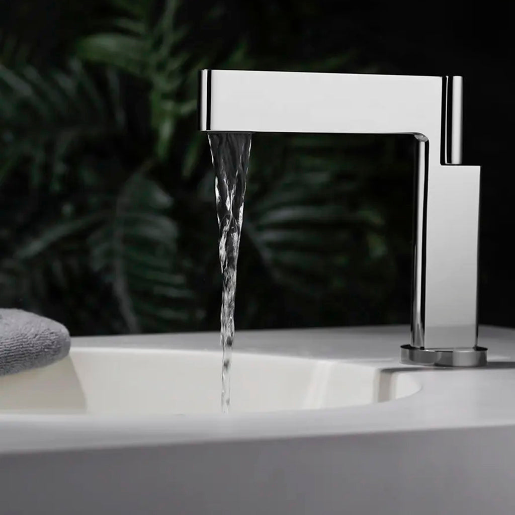 Devon Mare Bathroom Faucet - Single Hole - 6" Brass/Polished Chrome