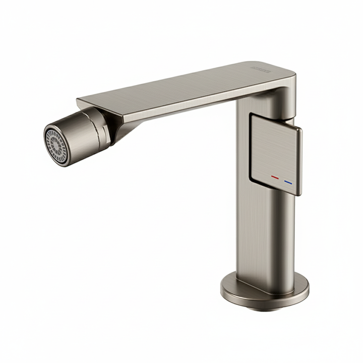 Metro Thin Bidet Faucet - Single Hole - 6" Brass/Brushed Nickel