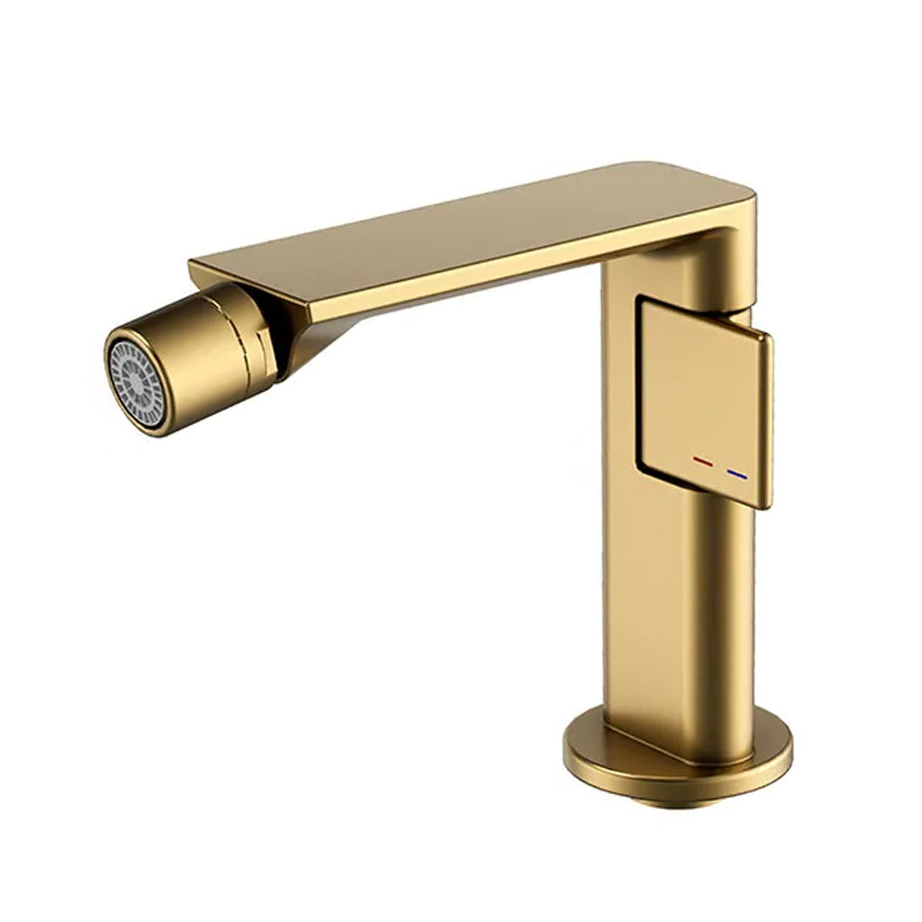 Metro Thin Bidet Faucet - Single Hole - 6" Brass/Brushed Gold