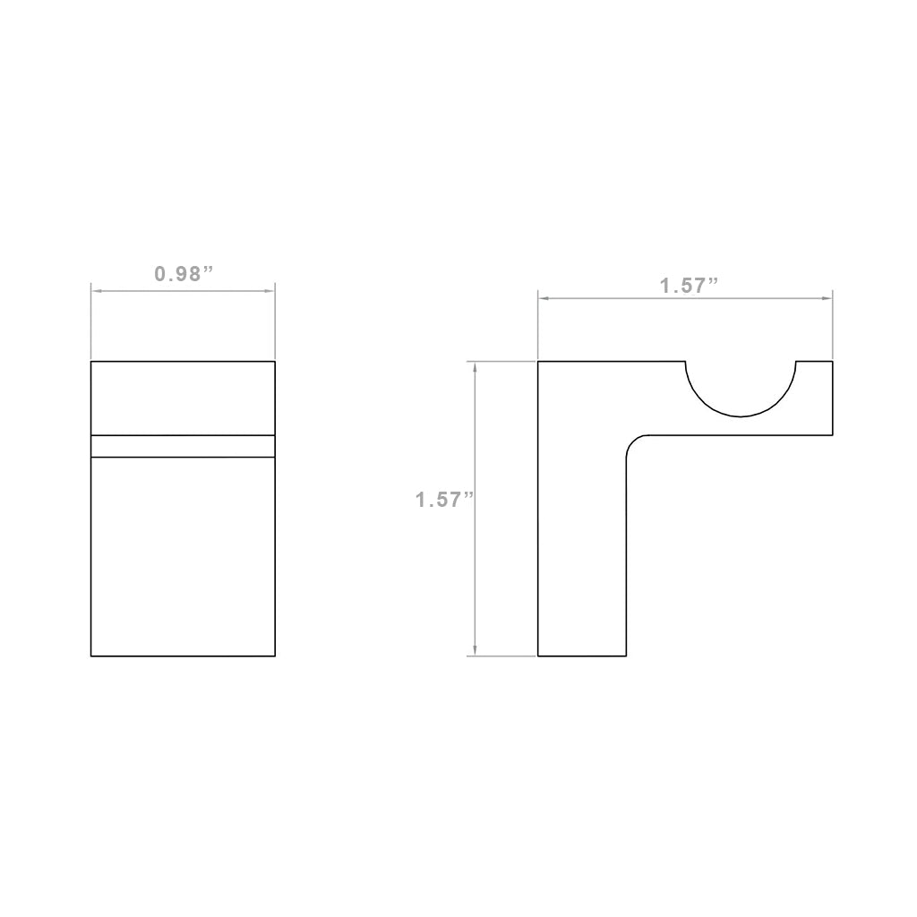 Devon Mare Single Hook - Wall Mount - 2" Brass/Brushed Nickel