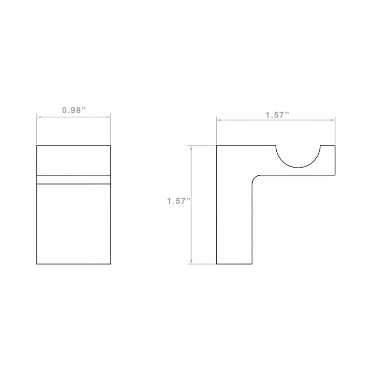 Devon Mare Single Hook - Wall Mount - 2" Brass/Brushed Nickel