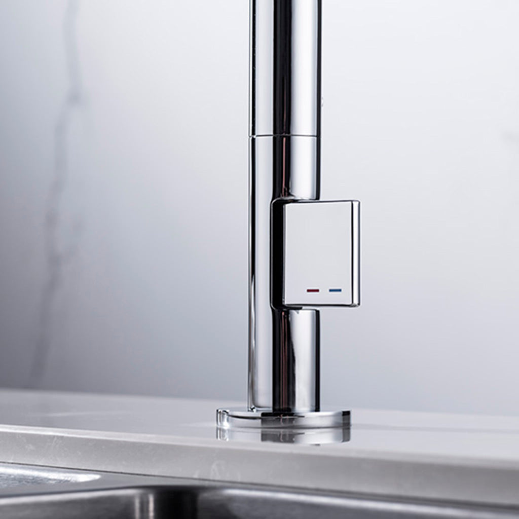 Metro Thin Kitchen Faucet - Single Hole - 13" Brass/Polished Chrome