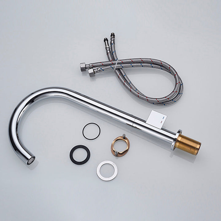 Metro Thin Kitchen Faucet - Single Hole - 13" Brass/Polished Chrome