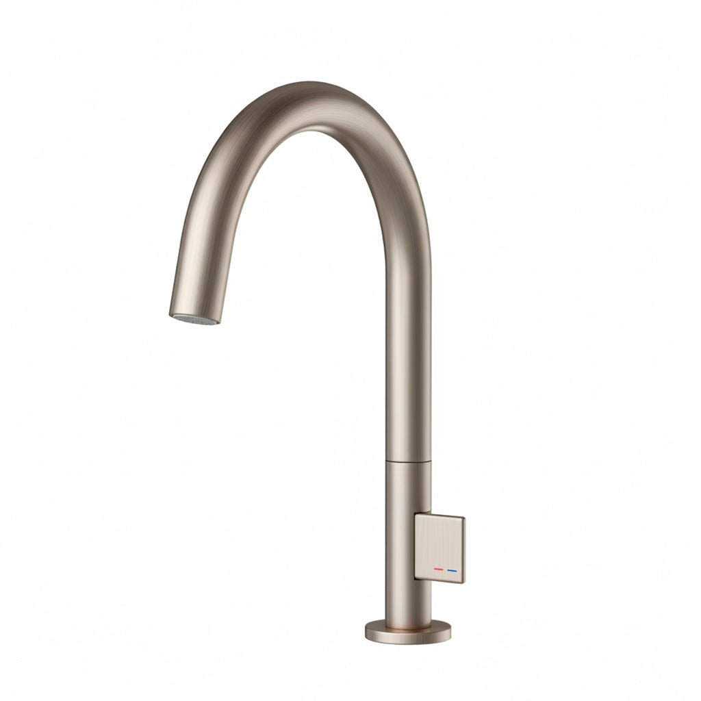 Metro Thin Kitchen Faucet - Single Hole - 13" Brass/Brushed Nickel