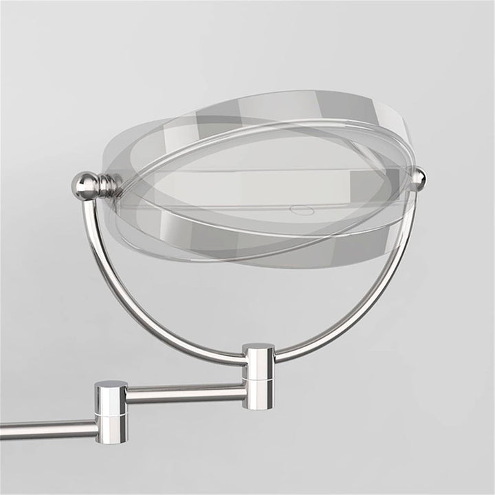 Metro Round Magnifying 10X Led Make-Up Mirror - Wall Mount - 9" Brass/Glass/Polished Nickel