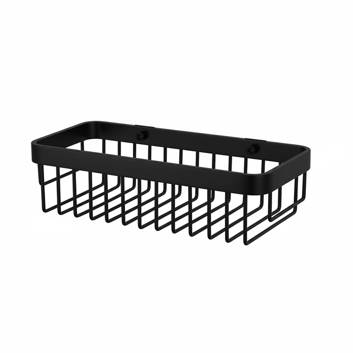 Metro Rectangular Shower Basket - Wall Mount - 12" Stainless Steel/Matt Black
