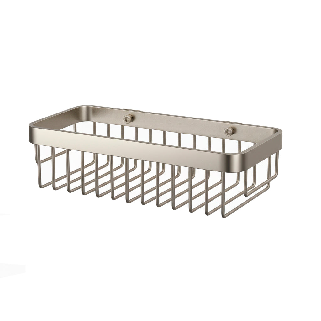 Metro Rectangular Shower Basket - Wall Mount - 12" Stainless Steel/Polished Nickel