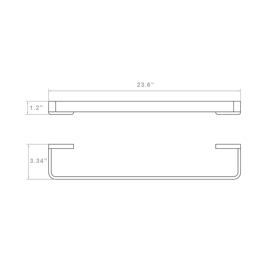 Devon Mare Single Towel Bar - Wall Mount - 24" Brass/Polished Chrome