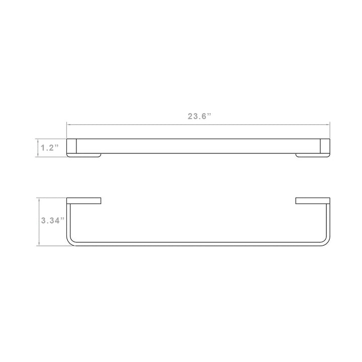 Devon Mare Single Towel Bar - Wall Mount - 24" Brass/Matt Black