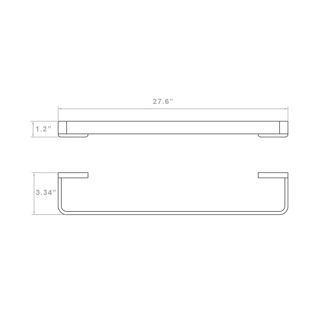 Devon Mare Single Towel Bar - Wall Mount - 28" Brass/Brushed Nickel