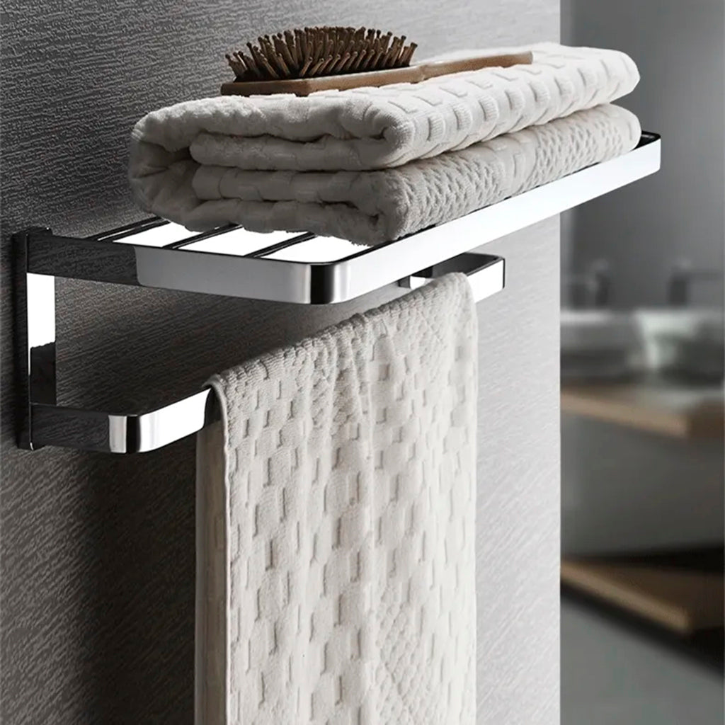 Devon Mare Towel Shelf - Wall Mount - 24" Brass/Graphite