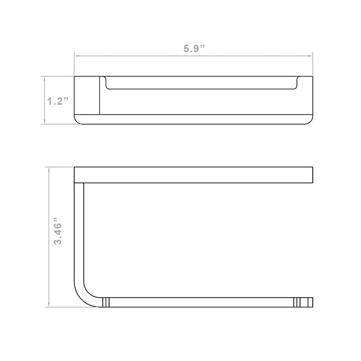 Devon Mare Toilet Paper Holder - Wall Mount - 6" Brass/Brushed Nickel