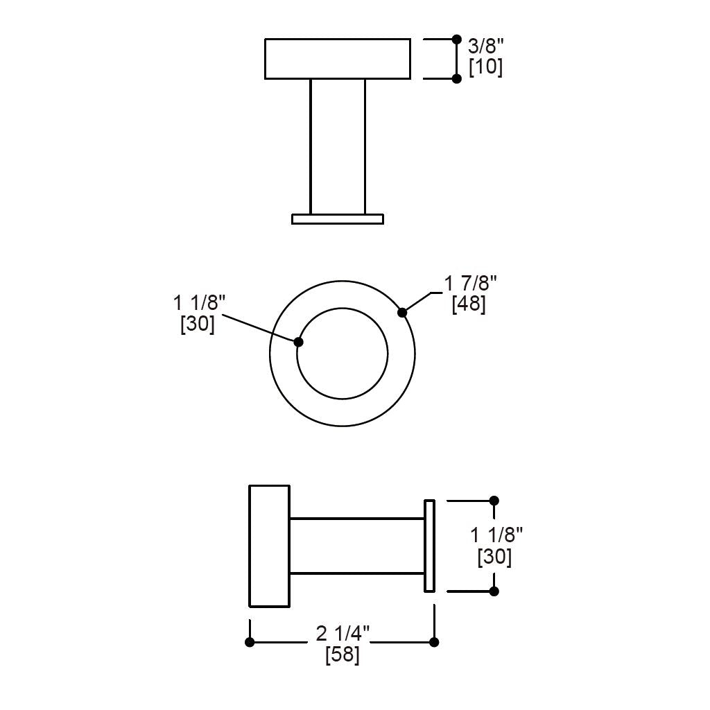 Metro Round Bathroom Accessories Set - Wall Mount - Brass/Satin Brass