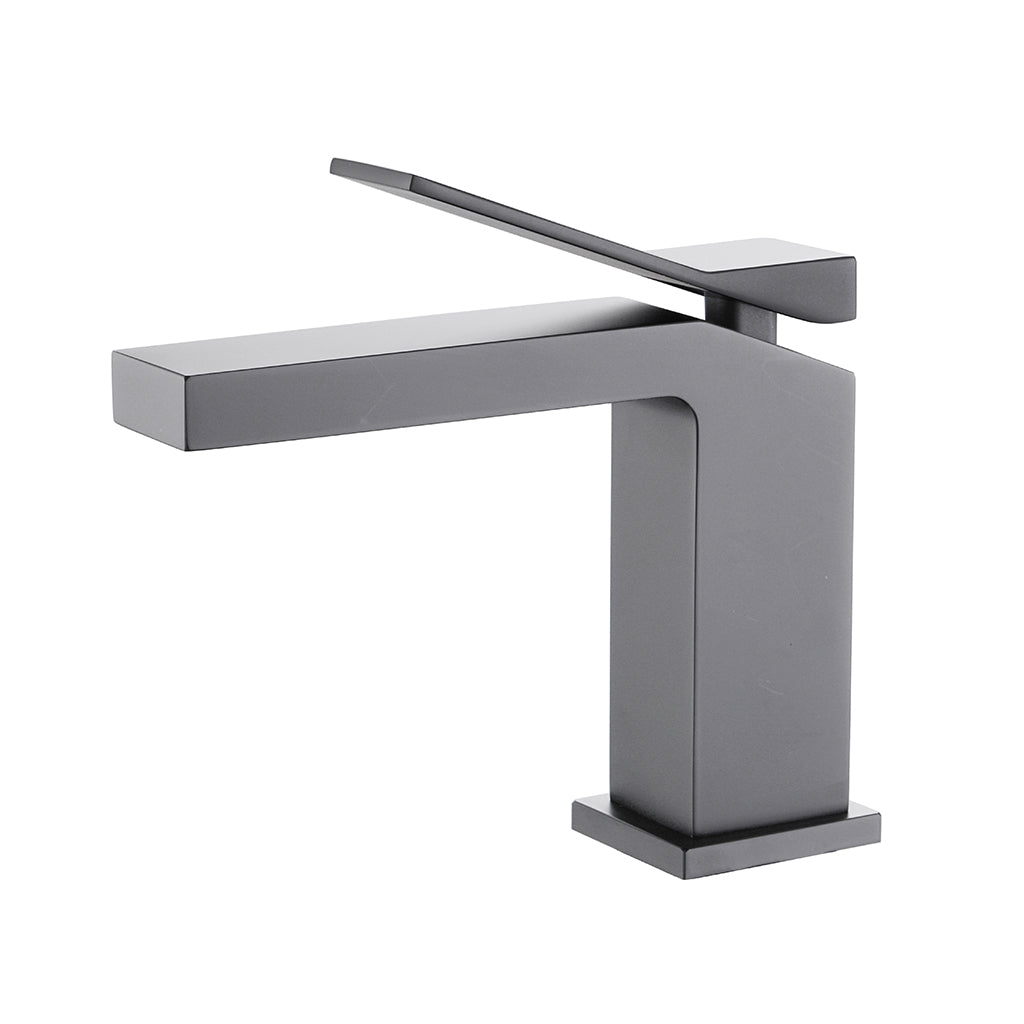 Devon Line Short Bathroom Faucet - Single Hole - 6" Brass/Gun Metal