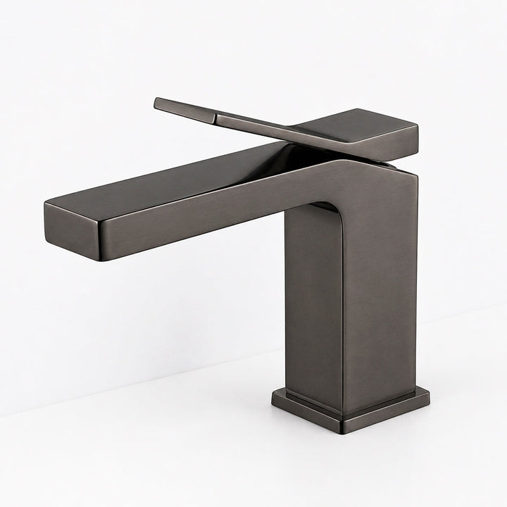 Devon Line Short Bathroom Faucet - Single Hole - 6" Brass/Gun Metal