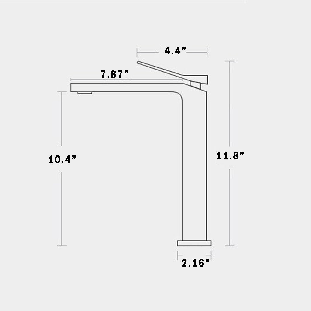 Devon Line High Bathroom Faucet - Vessel - 12" Brass/Gun Metal
