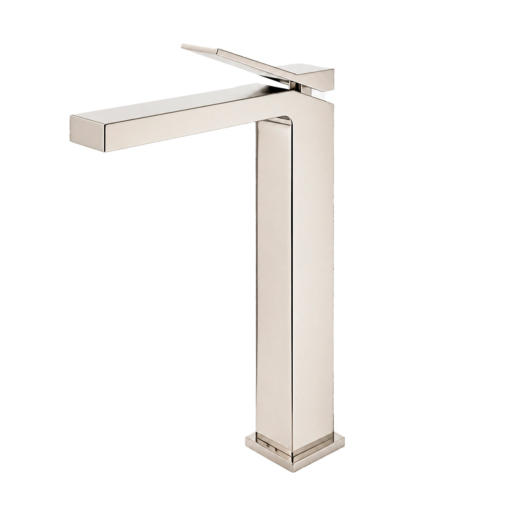 Devon Line High Bathroom Faucet - Vessel - 12" Brass/Polished Nickel