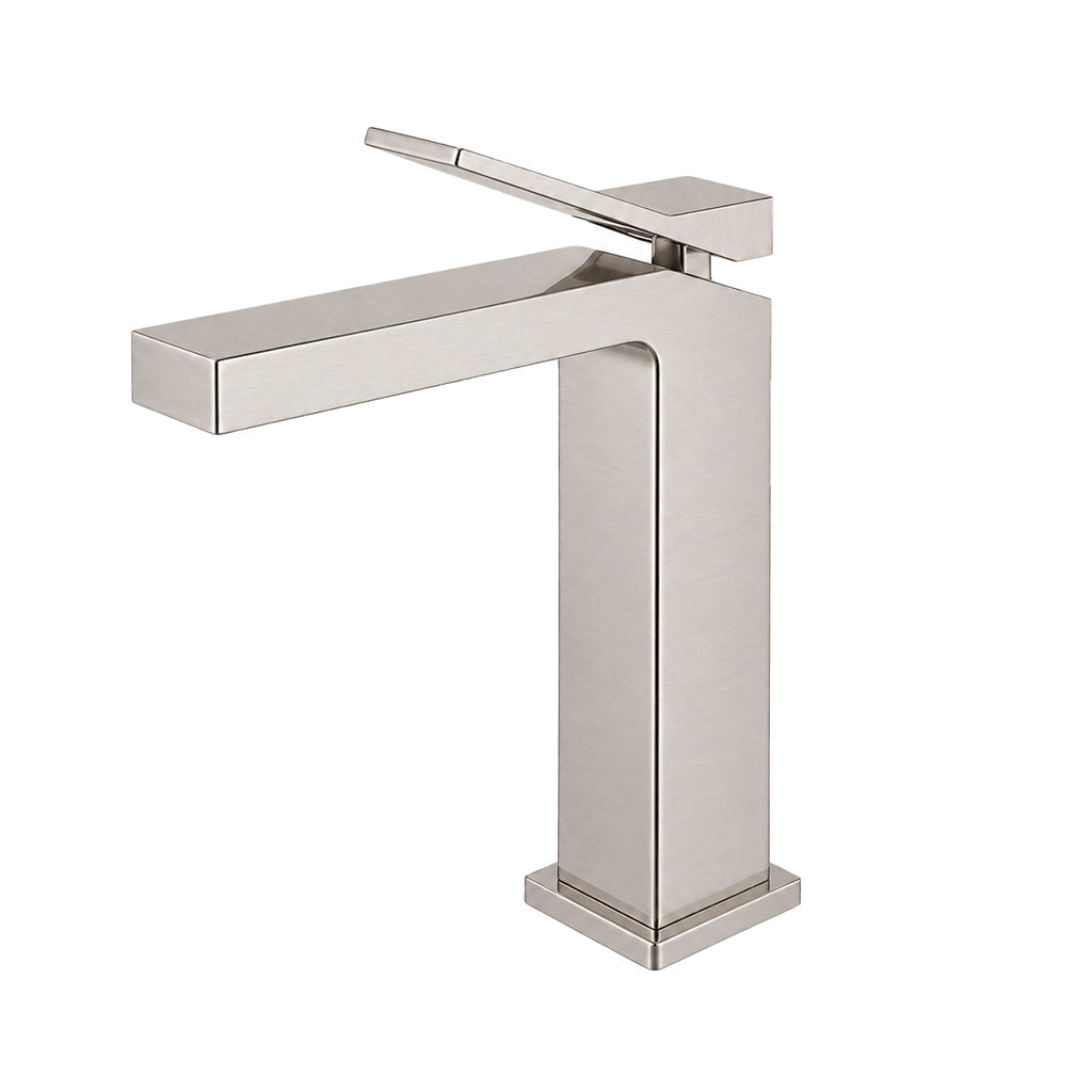 Devon Line High Bathroom Faucet - Vessel - 8" Brass/Brushed Nickel