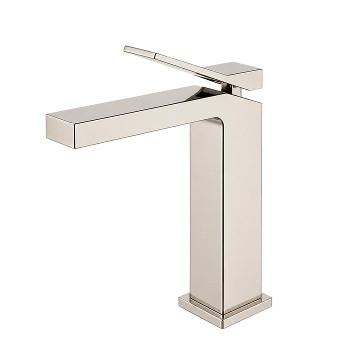 Devon Line High Bathroom Faucet - Vessel - 8" Brass/Polished Nickel