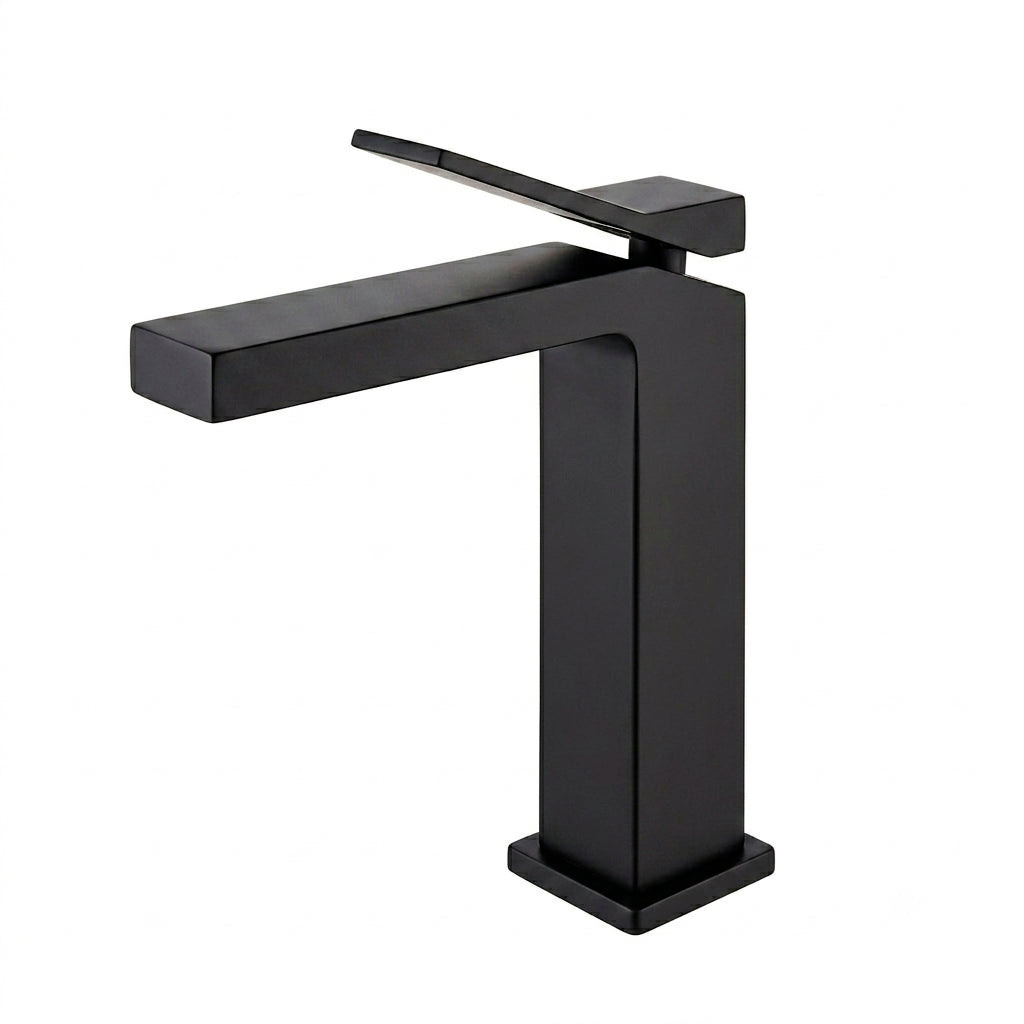 Devon Line High Bathroom Faucet - Vessel - 8" Brass/Matt Black