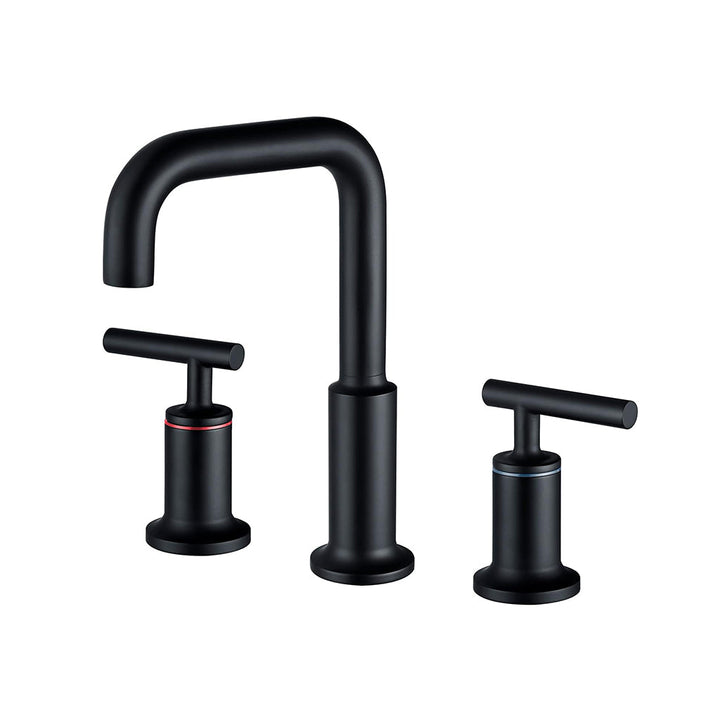 Metro Bathroom Faucet - Widespread - 8" Brass/Matt Black