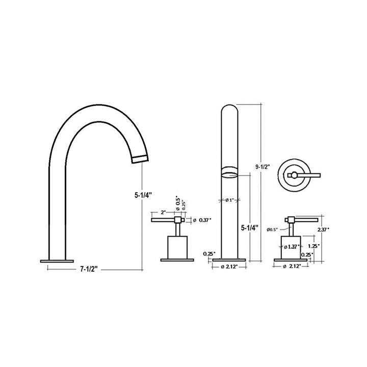Metro Soho Bathroom Faucet - Widespread - 10" Brass/Satin Brass