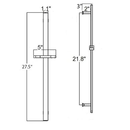 Luk 2 Hand Shower Column - Wall Mount - 27" Brass/Satin Brass