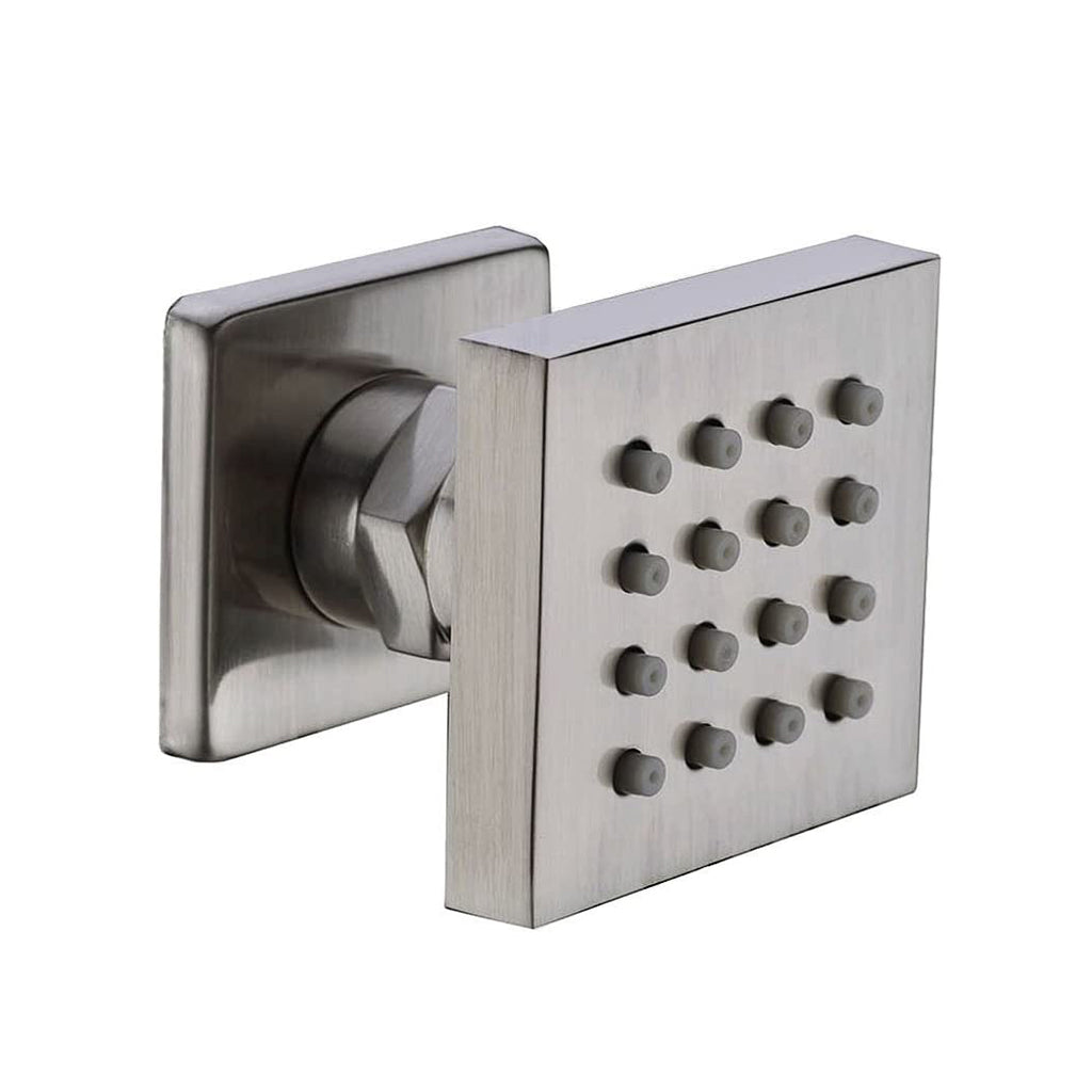 Cubic Shower Jet - Wall Mount - 2" Brass/Brushed Nickel