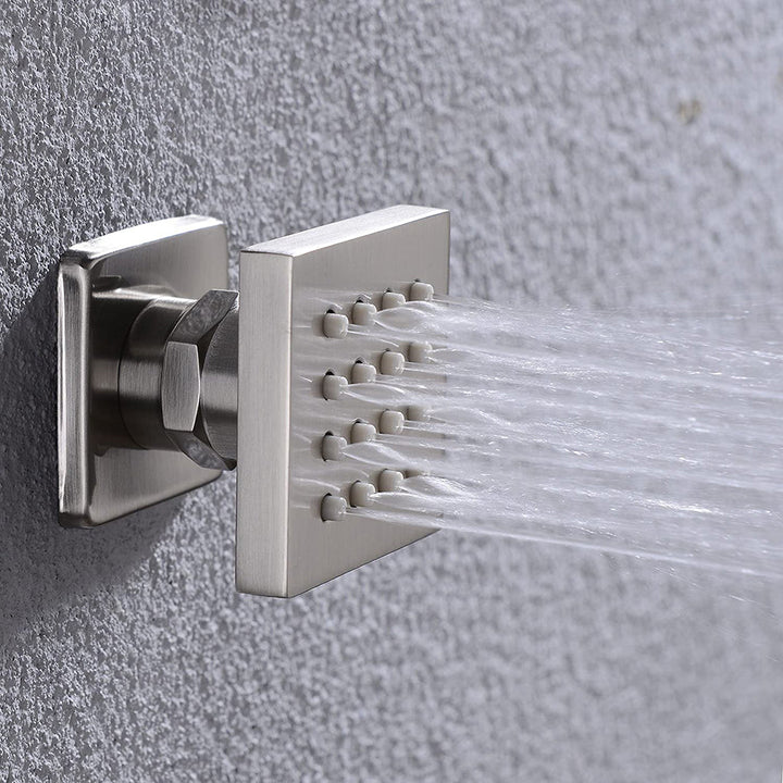 Cubic Shower Jet - Wall Mount - 2" Brass/Brushed Nickel