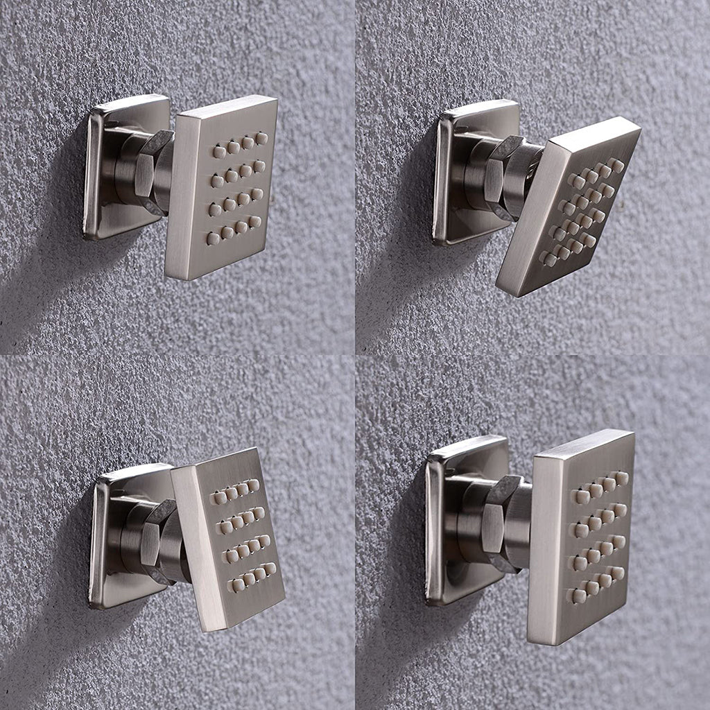 Cubic Shower Jet - Wall Mount - 2" Brass/Brushed Nickel