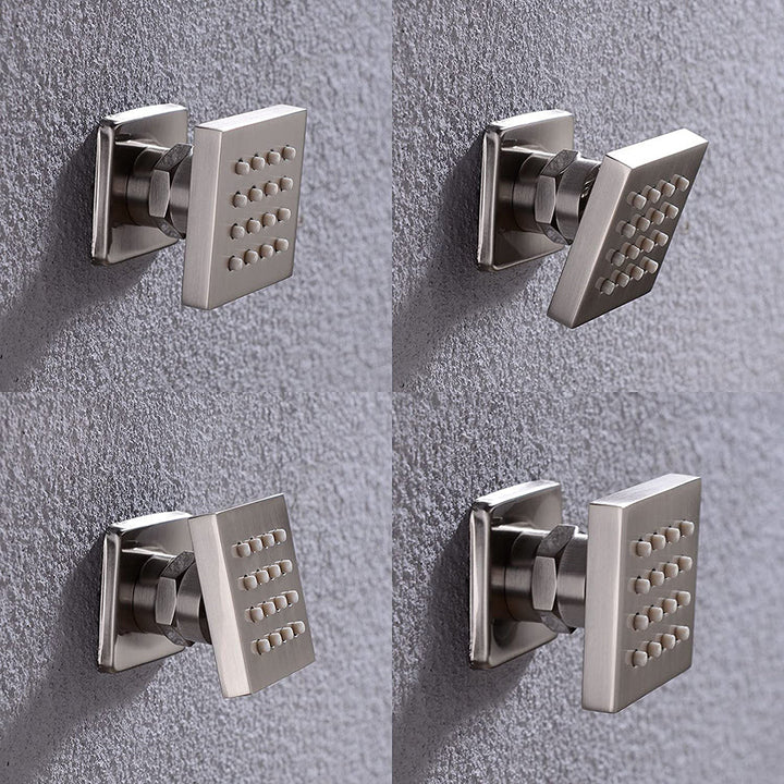 Cubic Shower Jet - Wall Mount - 2" Brass/Brushed Nickel