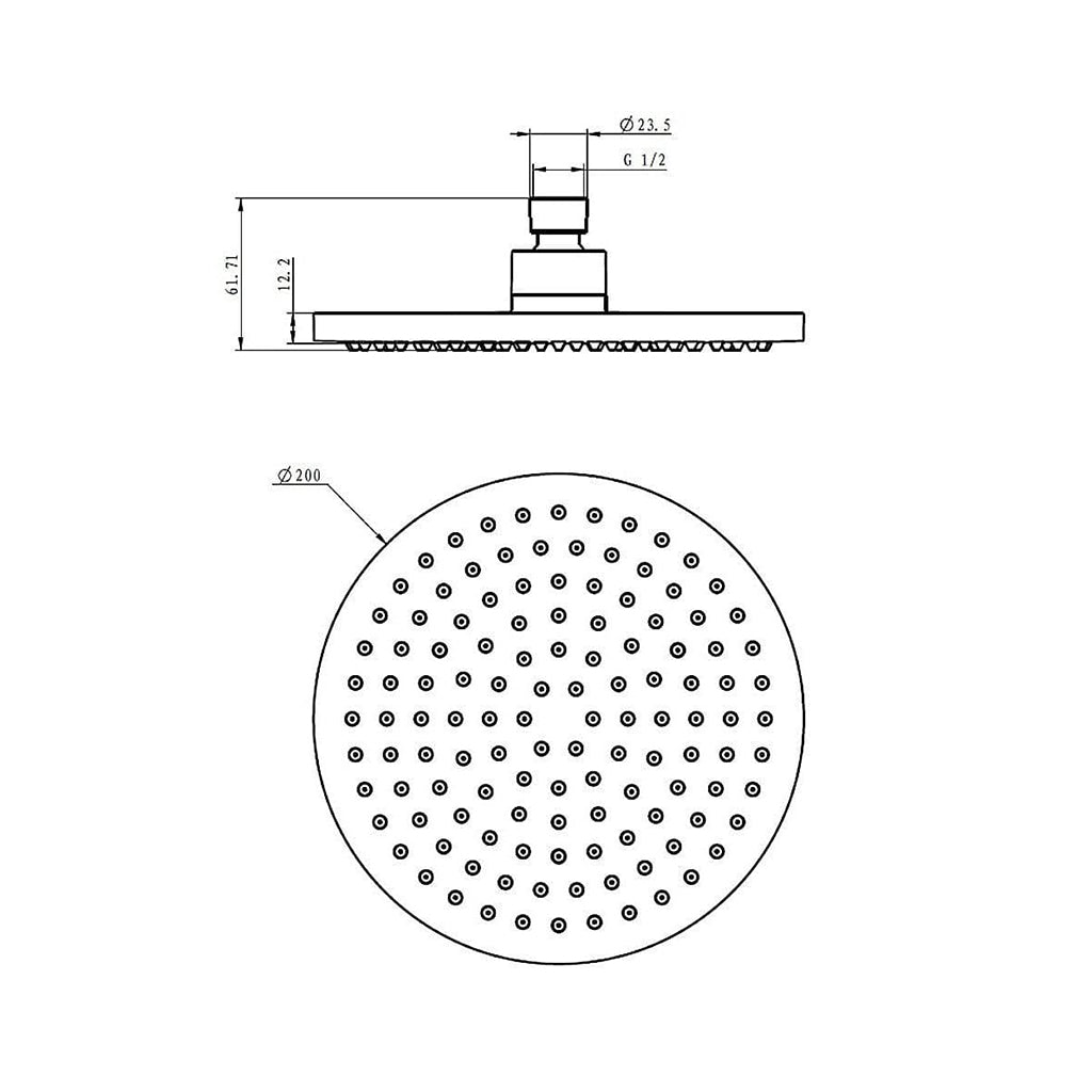 Smart Sharp Nozzle Shower Head - Wall Or Ceiling Mount - 8"