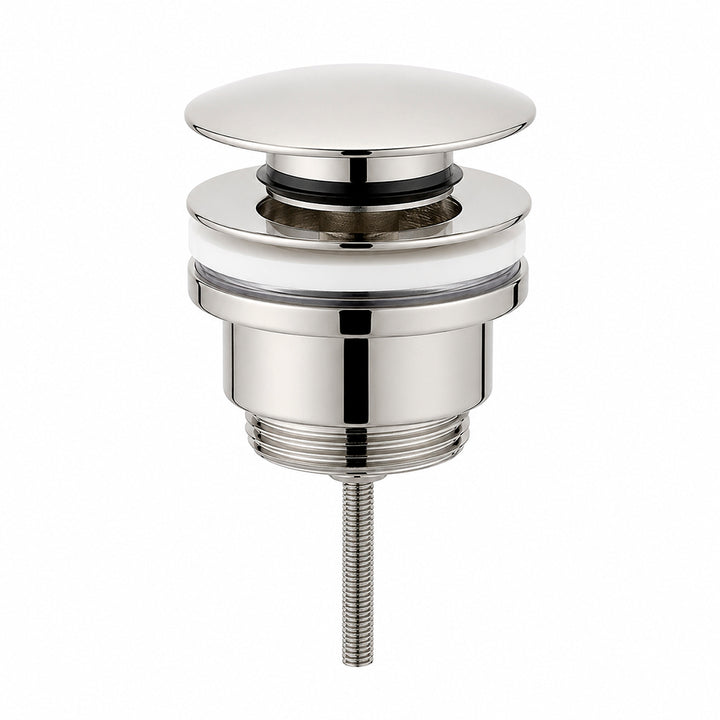 Universal Click-Clack Sink Drain - Drop-In - 2" Brass/Polished Nickel