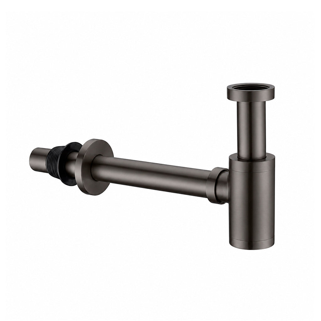Universal Bottle Sink Siphon - Under Mount - 2" Brass/Gun Metal