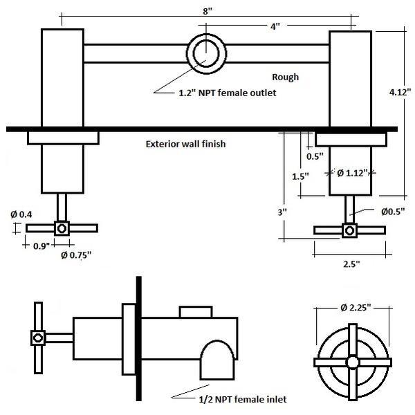 Smart Cross 1 Way Shower Mixer - Wall Mount - 8"