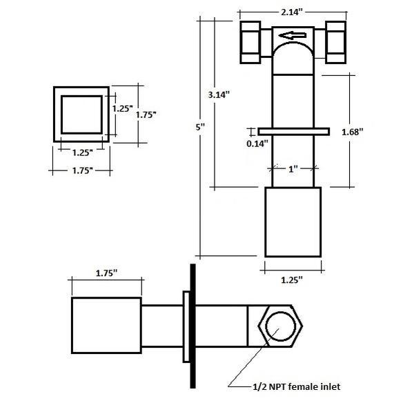 Miro Shower Mixer - Wall Mount - 3" Brass/Polished Chrome