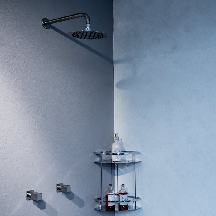 Miro Shower Mixer - Wall Mount - 3" Brass/Polished Chrome