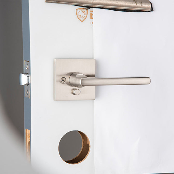 Princeton Square Privacy Door Leverset - Single Hole - 4" Zinc/Matt Black