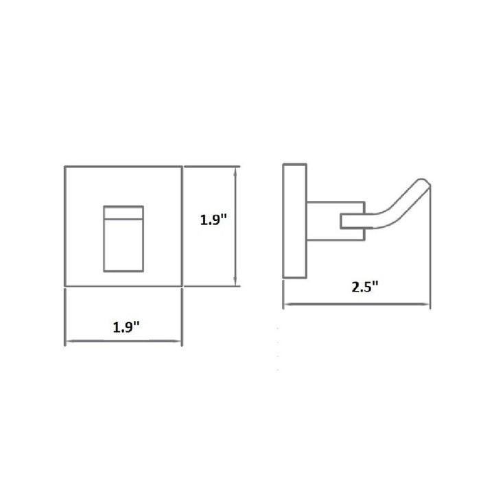 Line Single Hook - Wall Mount - 2" Brass/Satin Brass