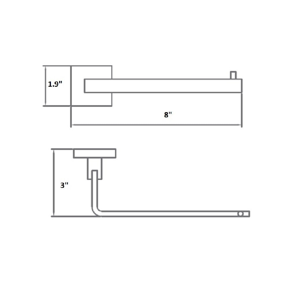 Line Toilet Paper Holder - Wall Mount - 6" Brass/Satin Brass