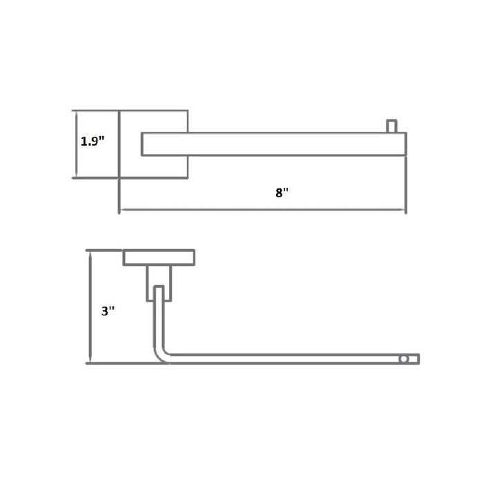Line Toilet Paper Holder - Wall Mount - 6" Brass/Satin Brass
