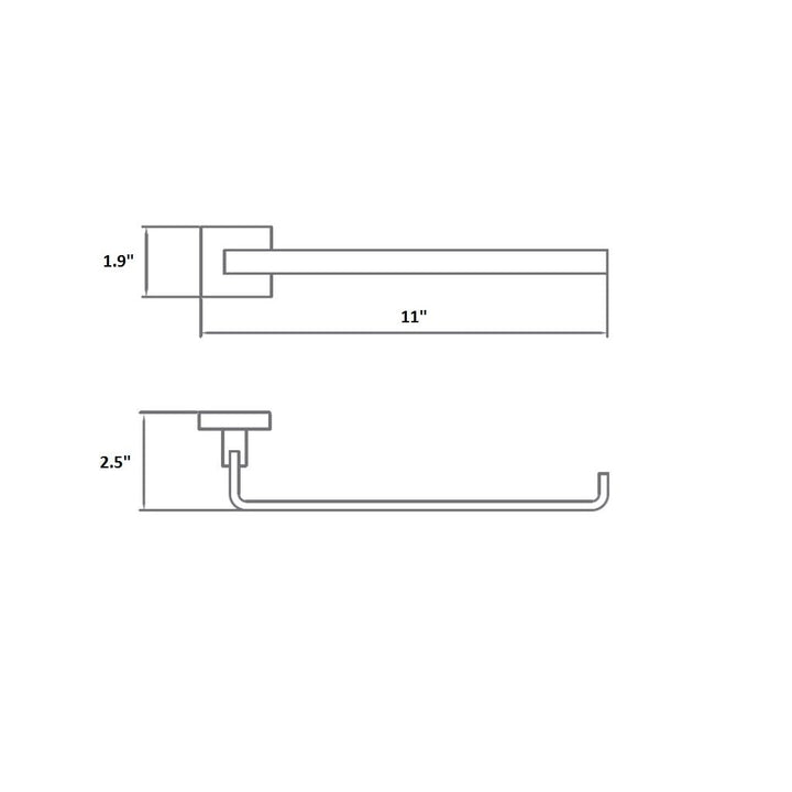 Line Towel Ring - Wall Mount - 9" Brass/Satin Brass